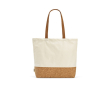 Boodschappentas van gerecycled katoen met kurken bodem 220 g/m2 kleur naturel