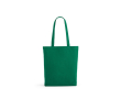 Tas van gerecycled katoen en polyester met lange handvatten 280 g/m2 kleur groen