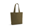 Tas van gerecycled katoen en RPET met lange handvatten 180 g/m2 kleur miliair groen