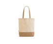 Boodschappentas van gerecycled katoen met jute bodem 180 g/m2 kleur naturel