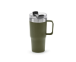 Thermosbeker van gerecycled roestvrij staal met draaideksel 580ml kleur miliair groen