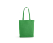 Tas van gerecycled katoen en polyester met lange handvatten 280 g/m2 kleur lichtgroen