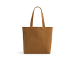 Tas van gerecycled katoen en RPET met lange handvatten 280 g/m2 kleur bruin