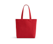 Tas van gerecycled katoen en RPET met lange handvatten 280 g/m2 kleur rood