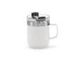 Thermosbeker van gerecycled roestvrij staal met draaideksel 440ml kleur wit