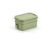 Dubbele lunchbox van gerecycled roestvrij staal met gespen 1,2L kleur gemarmerd groen