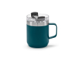 Thermosbeker van gerecycled roestvrij staal met draaideksel 440ml kleur petrol blauw