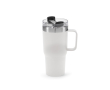 Thermosbeker van gerecycled roestvrij staal met draaideksel 580ml kleur wit