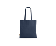 Draagtas van gerecycled katoen met lange handvatten 140 g/m2 kleur marineblauw