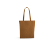 Tas van gerecycled katoen en RPET met lange handvatten 220 g/m2 kleur bruin