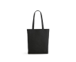 Tas van gerecycled katoen en RPET met lange handvatten 220 g/m2 kleur zwart