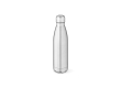 Glansrijke thermosfles van gerecycled roestvrij staal 550ml kleur zilver