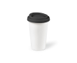 Keramische thermische to-go beker met siliconen deksel 300ml kleur zwart