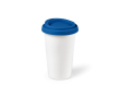 Keramische thermische to-go beker met siliconen deksel 300ml kleur blauw