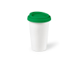 Keramische thermische to-go beker met siliconen deksel 300ml kleur groen