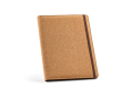 Kurken schrijfmap met elastische sluiting en tablethoes A4 kleur naturel