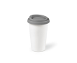Keramische thermische to-go beker met siliconen deksel 300ml kleur grijs