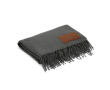 Zeer zachte RPET deken met aanpasbare patch 180 g/m2 kleur donkergrijs