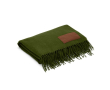 Zeer zachte RPET deken met aanpasbare patch 180 g/m2 kleur miliair groen