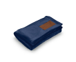 Extra zachte RPET deken met bedrukbare patch 240 g/m2 kleur blauw