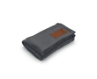 Extra zachte RPET deken met bedrukbare patch 240 g/m2 kleur donkergrijs