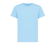 Kinder T-shirt van gerecycled katoen, 160 g/m2 Iqoniq kleur cyaan blauw