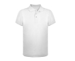 Technische ademende polo van 100% polyester met 3 bijpassende knopen kleur wit