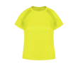 Sportshirt voor vrouwen van 100% ademend polyester 135 g/m2 kleur geel