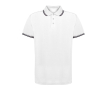 Ademende polyester polo met details aan kraag en mouwen 180 g/m2 kleur wit