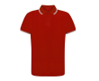 Ademende polyester polo met details aan kraag en mouwen 180 g/m2 kleur rood