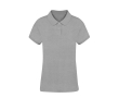Dames polo van 100% gekamd katoen met 2 knopen Ring Spun 220 g/m2 kleur grijs