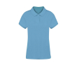Dames polo van 100% gekamd katoen met 2 knopen Ring Spun 220 g/m2 kleur lichtblauw