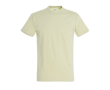 Katoenen unisex T-shirts met logo, 190 g/m2 kleur lichtgeel