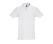 Katoenen polo met logo borduren kleur lichtgrijs gemarmerd