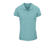 Bedrukt poloshirt van biologisch katoen, 170 g/m2 kleur lichtblauw