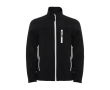 Softshell jas van polyester voor kinderen 300 g/m2 Roly kleur zwart