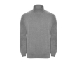 Sweatshirt van katoen en polyester met halve rits 280 g/m2 Roly kleur lichtgrijs gemarmerd