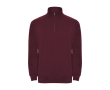 Sweatshirt van katoen en polyester met halve rits 280 g/m2 Roly kleur bordeaux