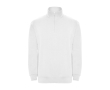 Sweatshirt van katoen en polyester met halve rits 280 g/m2 Roly kleur wit