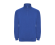 Sweatshirt van katoen en polyester met halve rits 280 g/m2 Roly kleur koningsblauw