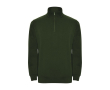 Sweatshirt van katoen en polyester met halve rits 280 g/m2 Roly kleur groene fles