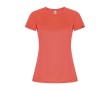 Sportshirt van 50% gerecycled polyester voor dames 135 g/m2 Roly kleur koraal