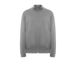 Unisex trui met perkins kraag van katoen en polyester 280 g/m2 Roly kleur lichtgrijs gemarmerd