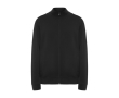 Unisex trui met perkins kraag van katoen en polyester 280 g/m2 Roly kleur zwart