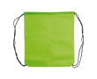 Non-woven koordrugzak in kleuren met zwarte koorden 75 g/m2 kleur limoen groen