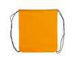 Non-woven koordrugzak in kleuren met zwarte koorden 75 g/m2 kleur oranje