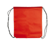 Non-woven koordrugzak in kleuren met zwarte koorden 75 g/m2 kleur rood