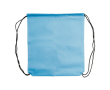 Non-woven koordrugzak in kleuren met zwarte koorden 75 g/m2 kleur lichtblauw