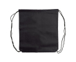 Non-woven koordrugzak in kleuren met zwarte koorden 75 g/m2 kleur zwart