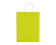 Grote gelamineerde papieren tas in kleuren met koordhandvat kleur limoen groen